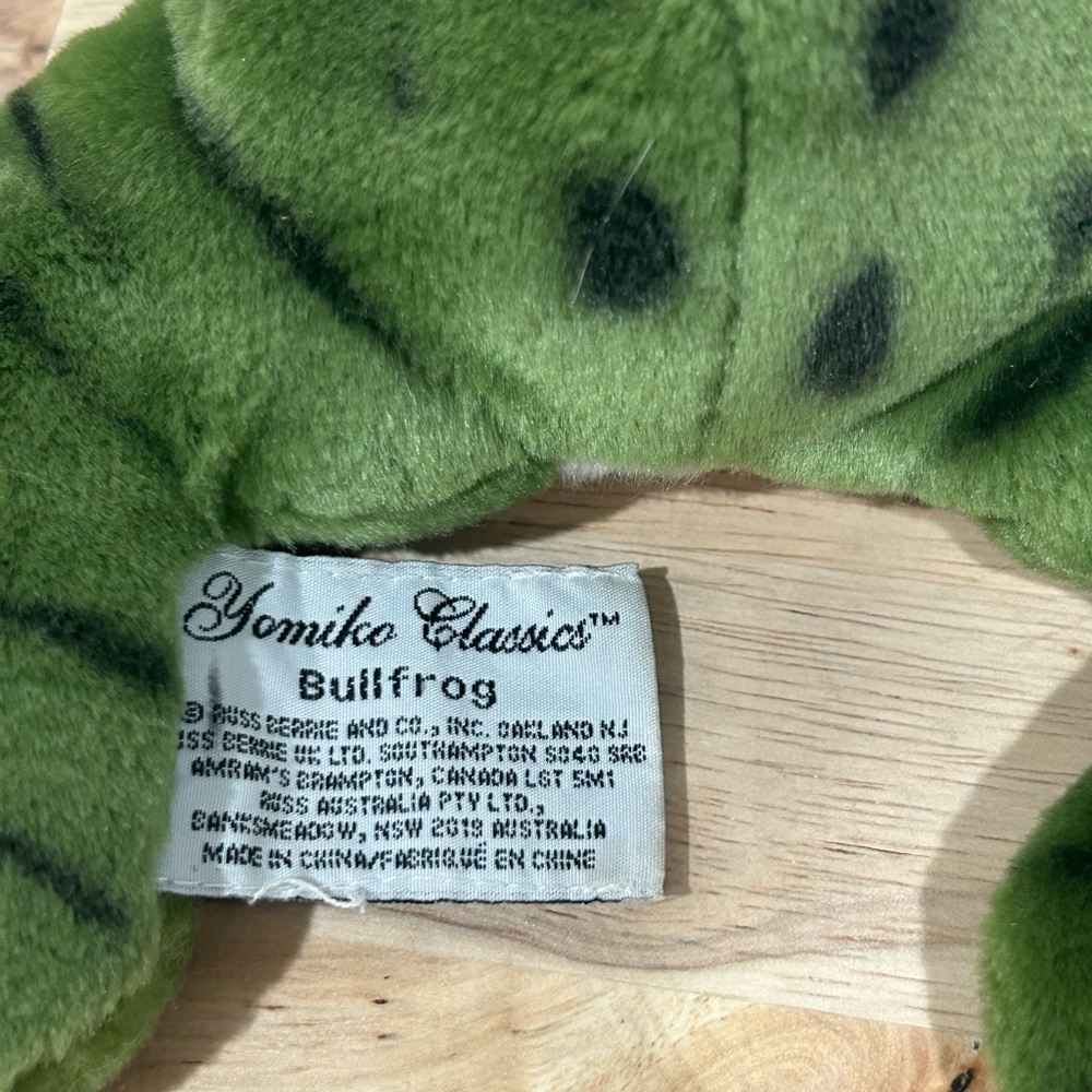 Yomiko Classic Bullfrog Green Beanie Green Frog Plush Russ 12” - Picture 4 of 6